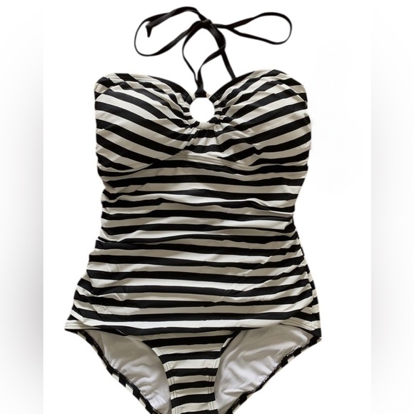 Michael Michael Kors Swimsuit Green stripe Womens Size 10 One Piece Swim - Picture 1 of 9